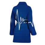 Heartbeat Cardiogram Print Women's Bathrobe
