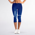 Heartbeat Cardiogram Print Women's Capri Leggings