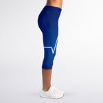 Heartbeat Cardiogram Print Women's Capri Leggings