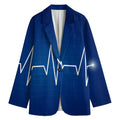 Heartbeat Cardiogram Print Women's Cotton Blazer