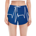 Heartbeat Cardiogram Print Women's Split Running Shorts