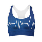 Heartbeat Cardiogram Print Women's Sports Bra