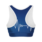 Heartbeat Cardiogram Print Women's Sports Bra