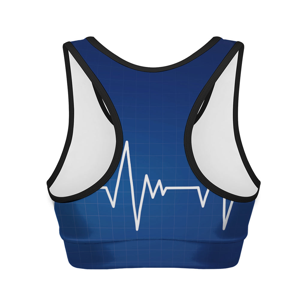 Heartbeat Cardiogram Print Women's Sports Bra