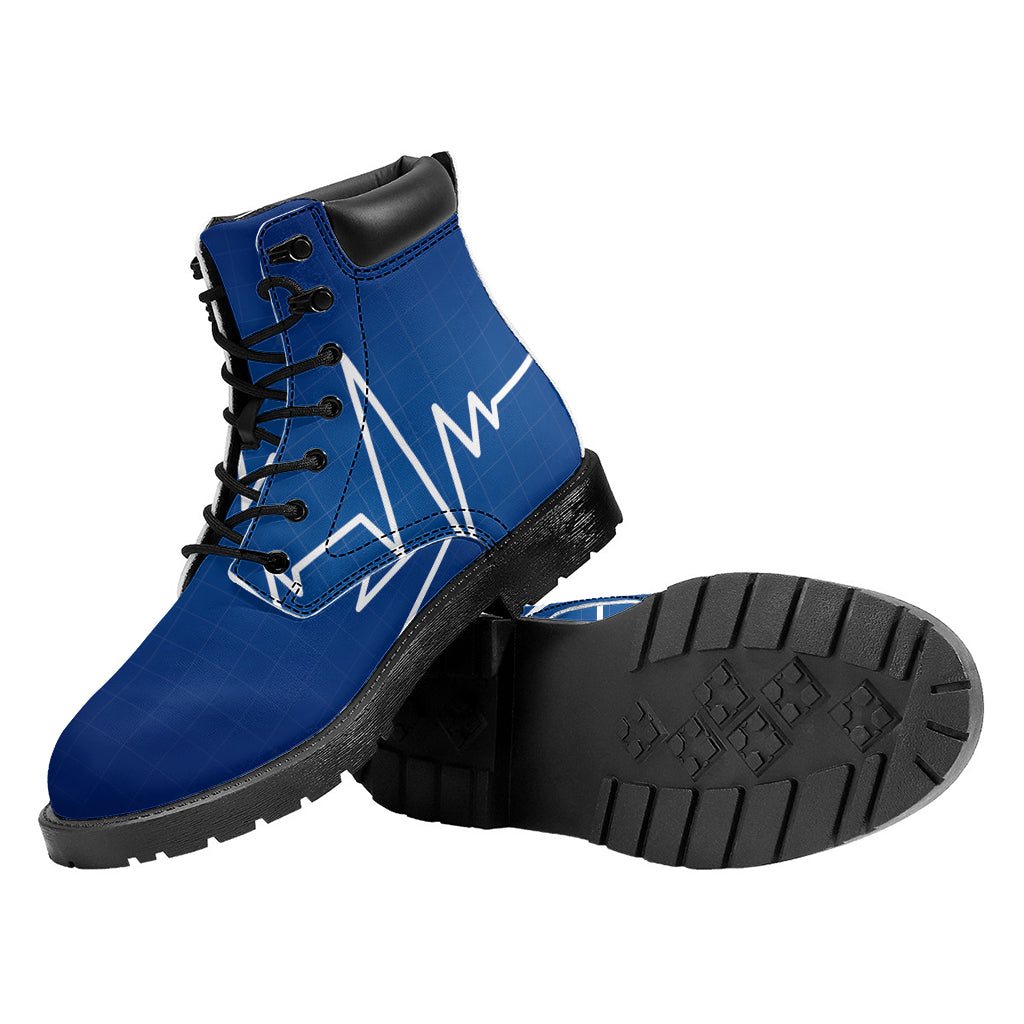 Heartbeat Cardiogram Print Work Boots