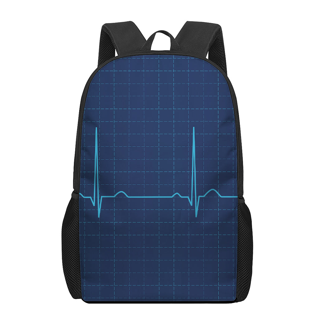 Heartbeat Electrocardiogram Print 17 Inch Backpack