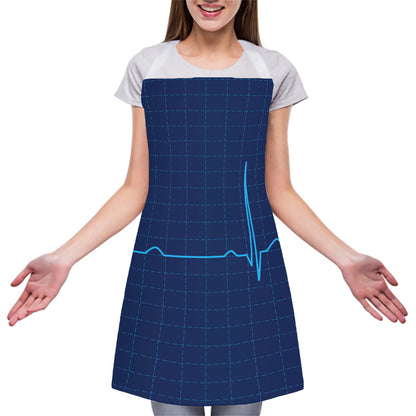 Heartbeat Electrocardiogram Print Adjustable Apron