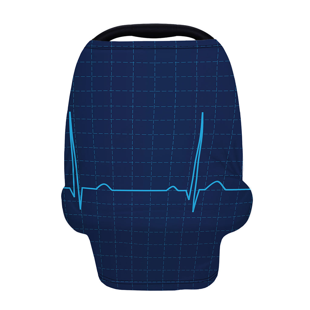 Heartbeat Electrocardiogram Print Baby Seat Cover