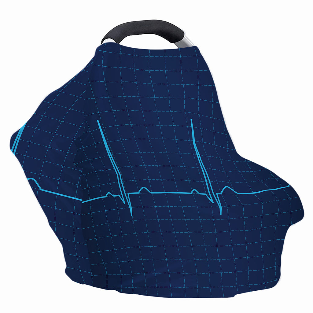 Heartbeat Electrocardiogram Print Baby Seat Cover