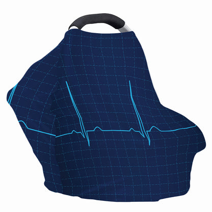 Heartbeat Electrocardiogram Print Baby Seat Cover