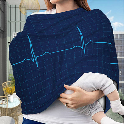 Heartbeat Electrocardiogram Print Baby Seat Cover