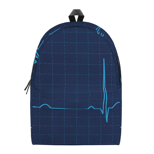 Heartbeat Electrocardiogram Print Backpack