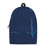 Heartbeat Electrocardiogram Print Backpack