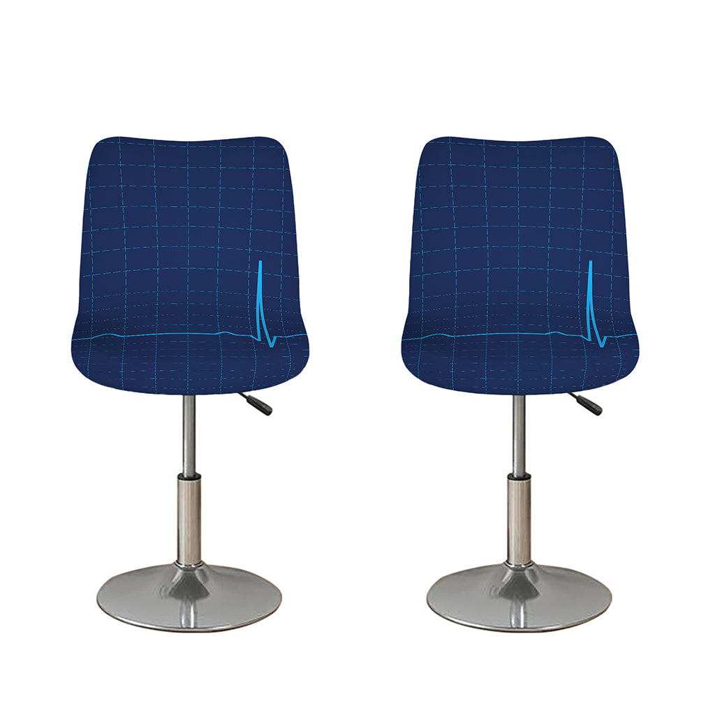 Heartbeat Electrocardiogram Print Bar Stool Covers