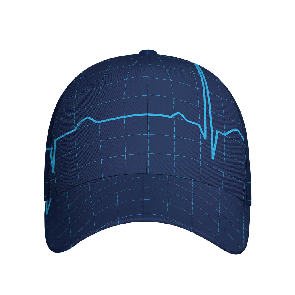 Heartbeat Electrocardiogram Print Baseball Cap
