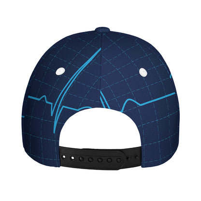 Heartbeat Electrocardiogram Print Baseball Cap