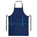 Heartbeat Electrocardiogram Print Bib Apron With Pocket