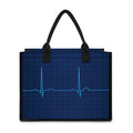 Heartbeat Electrocardiogram Print Canvas Tote Bag