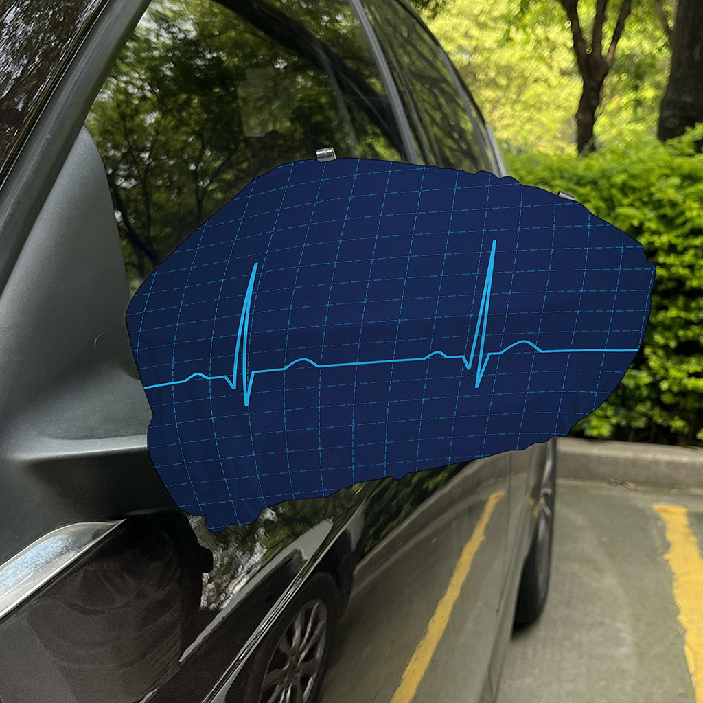 Heartbeat Electrocardiogram Print Car Side Mirror Covers
