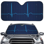 Heartbeat Electrocardiogram Print Car Windshield Sun Shade