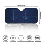 Heartbeat Electrocardiogram Print Car Windshield Sun Shade