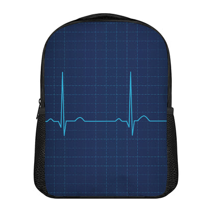 Heartbeat Electrocardiogram Print Casual Backpack