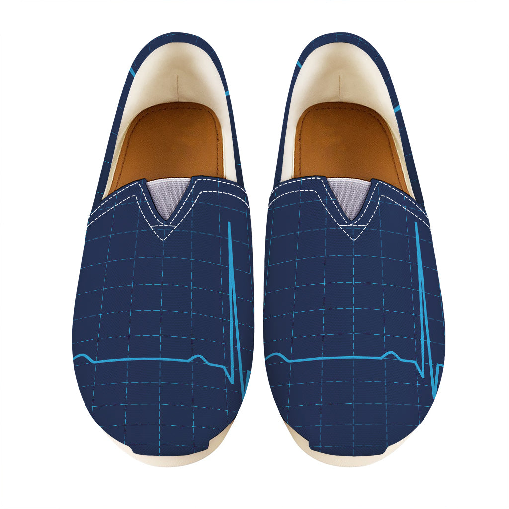 Heartbeat Electrocardiogram Print Casual Shoes