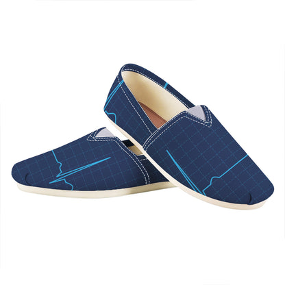 Heartbeat Electrocardiogram Print Casual Shoes
