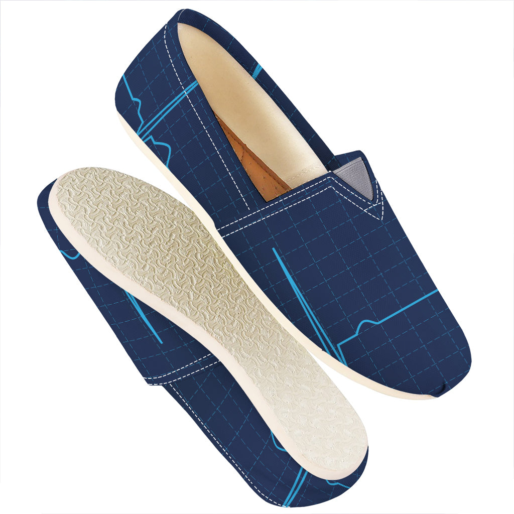 Heartbeat Electrocardiogram Print Casual Shoes