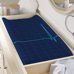 Heartbeat Electrocardiogram Print Changing Pad Cover