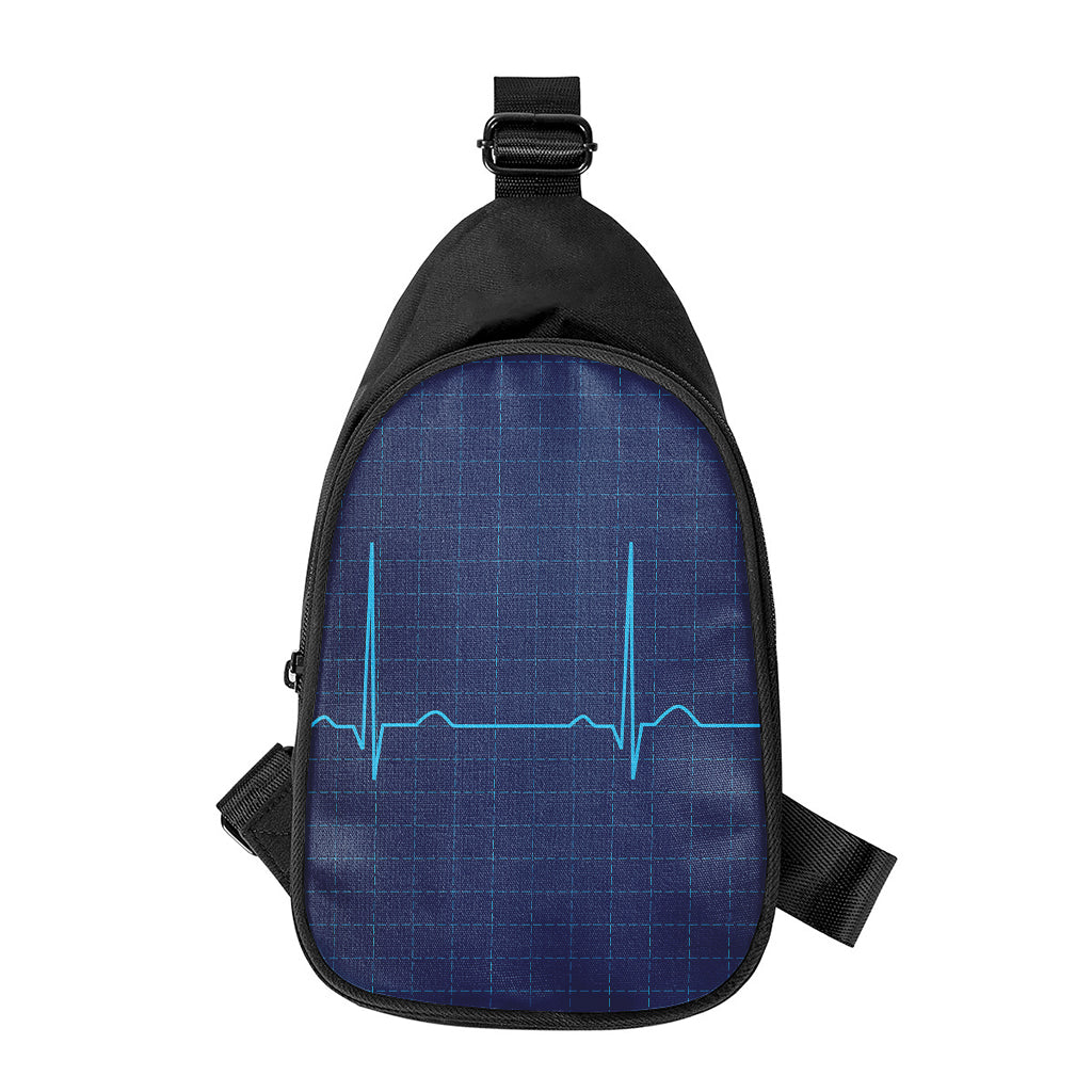 Heartbeat Electrocardiogram Print Chest Bag