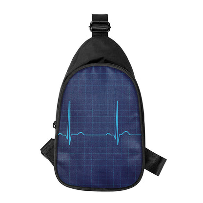 Heartbeat Electrocardiogram Print Chest Bag