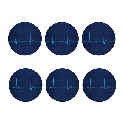 Heartbeat Electrocardiogram Print Coaster Set