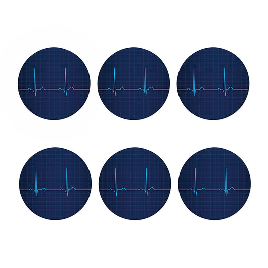 Heartbeat Electrocardiogram Print Coaster Set