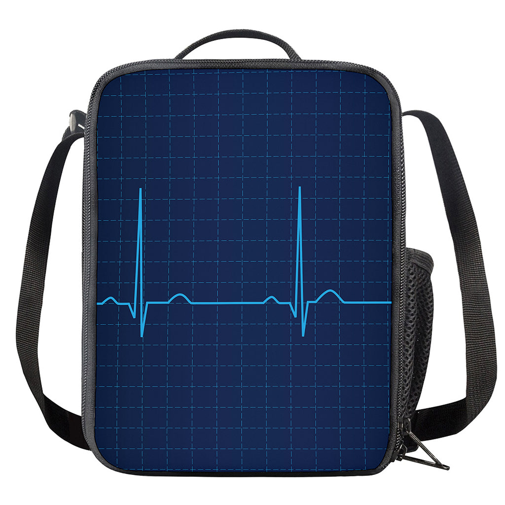 Heartbeat Electrocardiogram Print Crossbody Lunch Bag