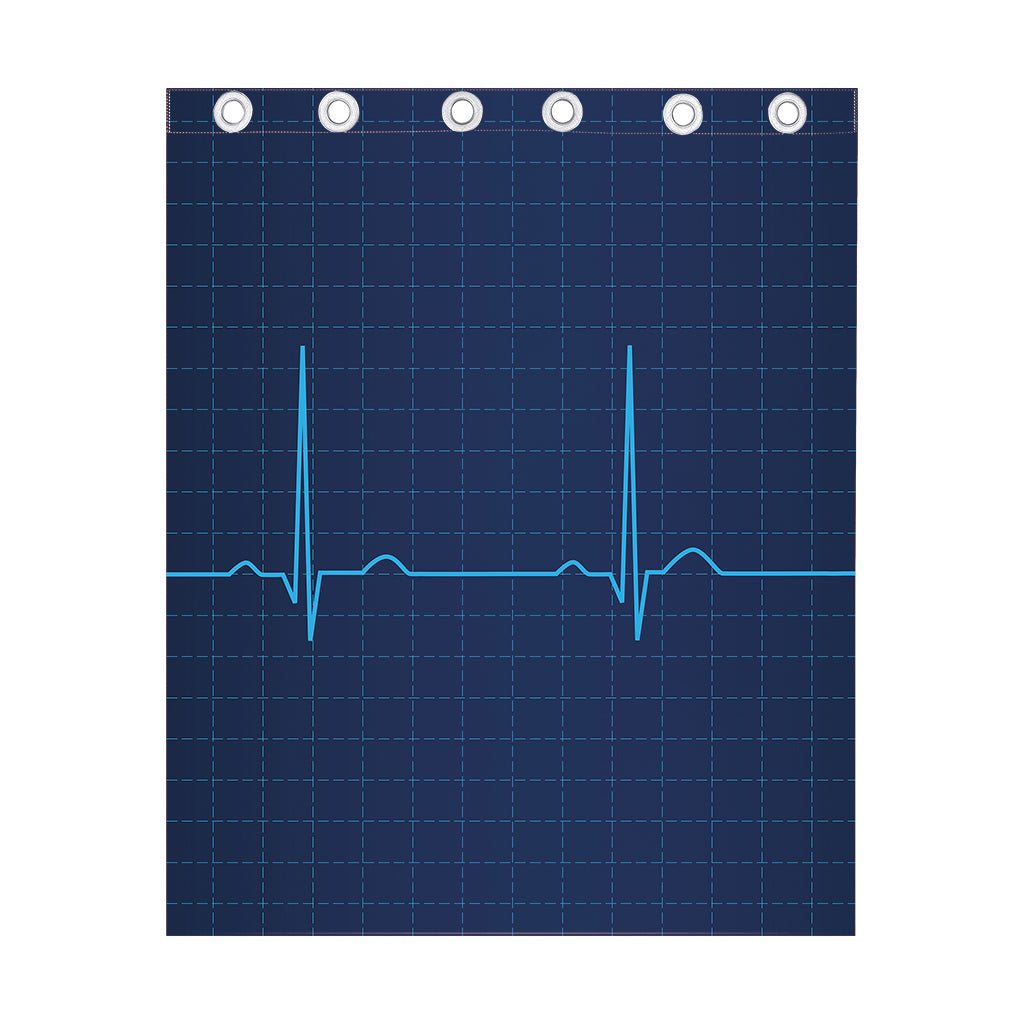 Heartbeat Electrocardiogram Print Curtain