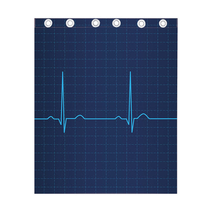 Heartbeat Electrocardiogram Print Curtain