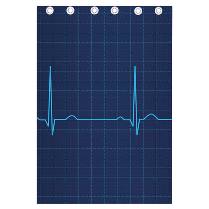 Heartbeat Electrocardiogram Print Curtain