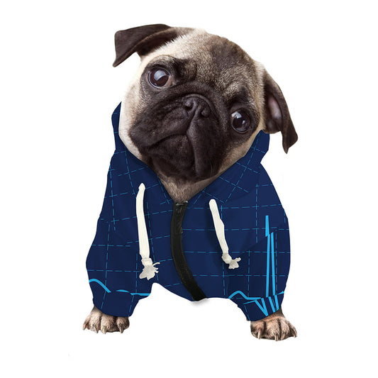 Heartbeat Electrocardiogram Print Dog Zip Up Hoodie