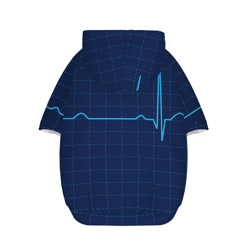 Heartbeat Electrocardiogram Print Dog Zip Up Hoodie