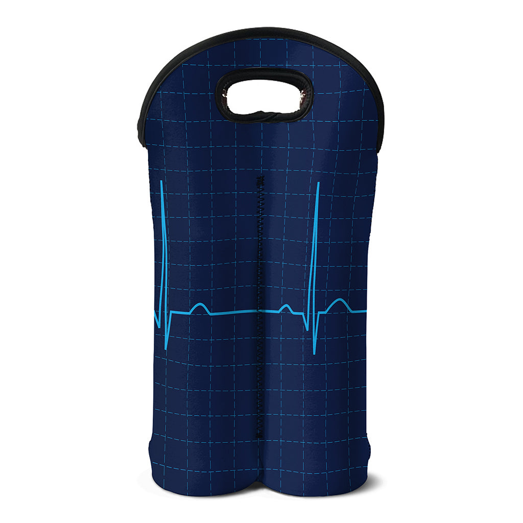 Heartbeat Electrocardiogram Print Double Neoprene Wine Tote