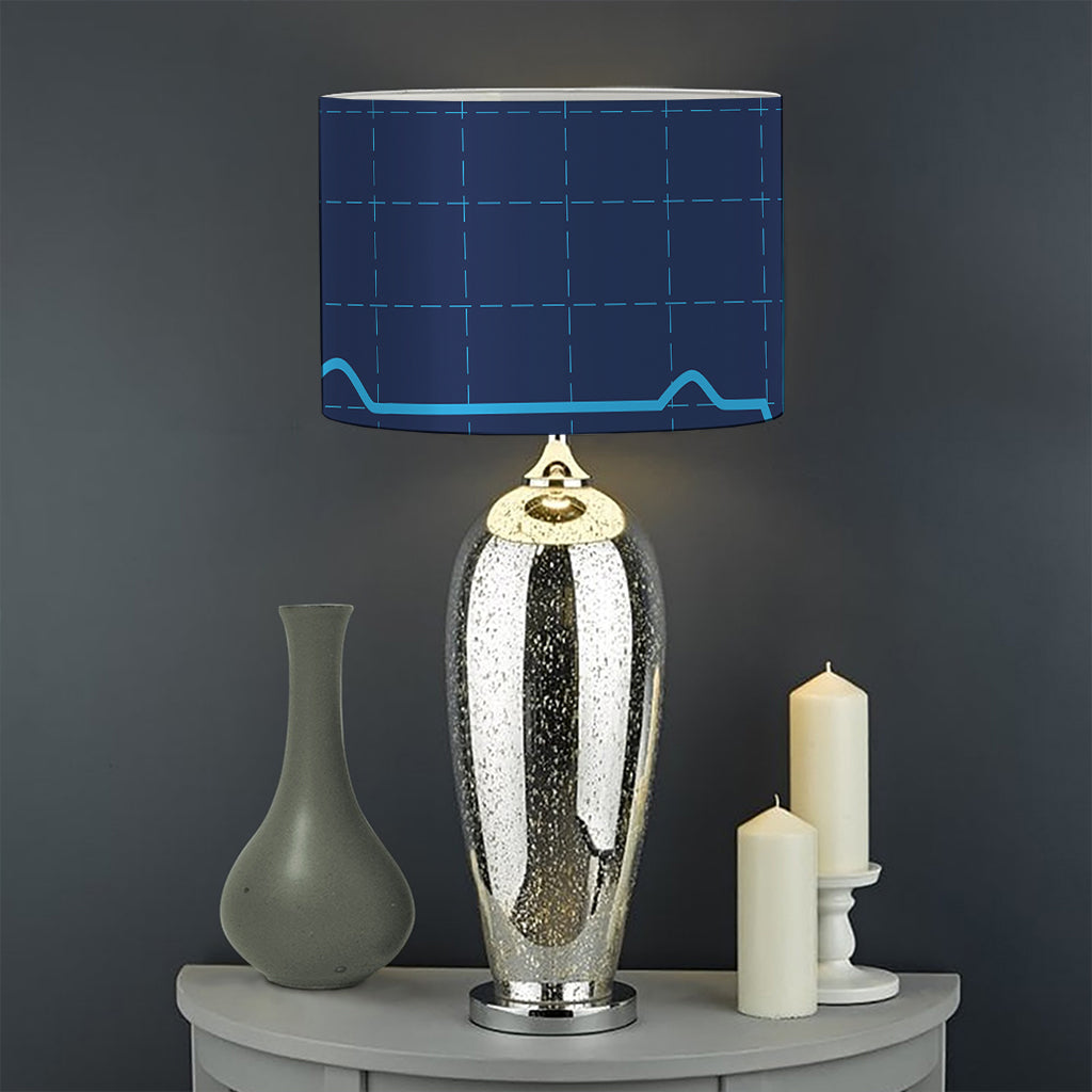Heartbeat Electrocardiogram Print Drum Lamp Shade