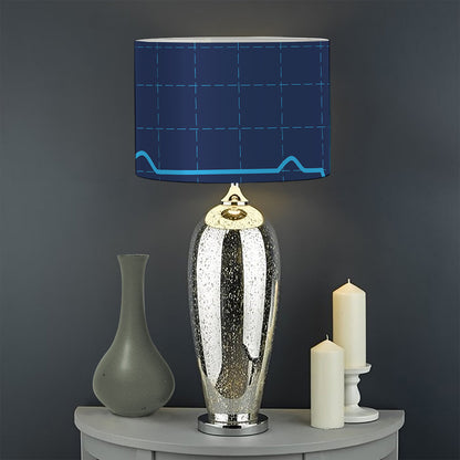 Heartbeat Electrocardiogram Print Drum Lamp Shade