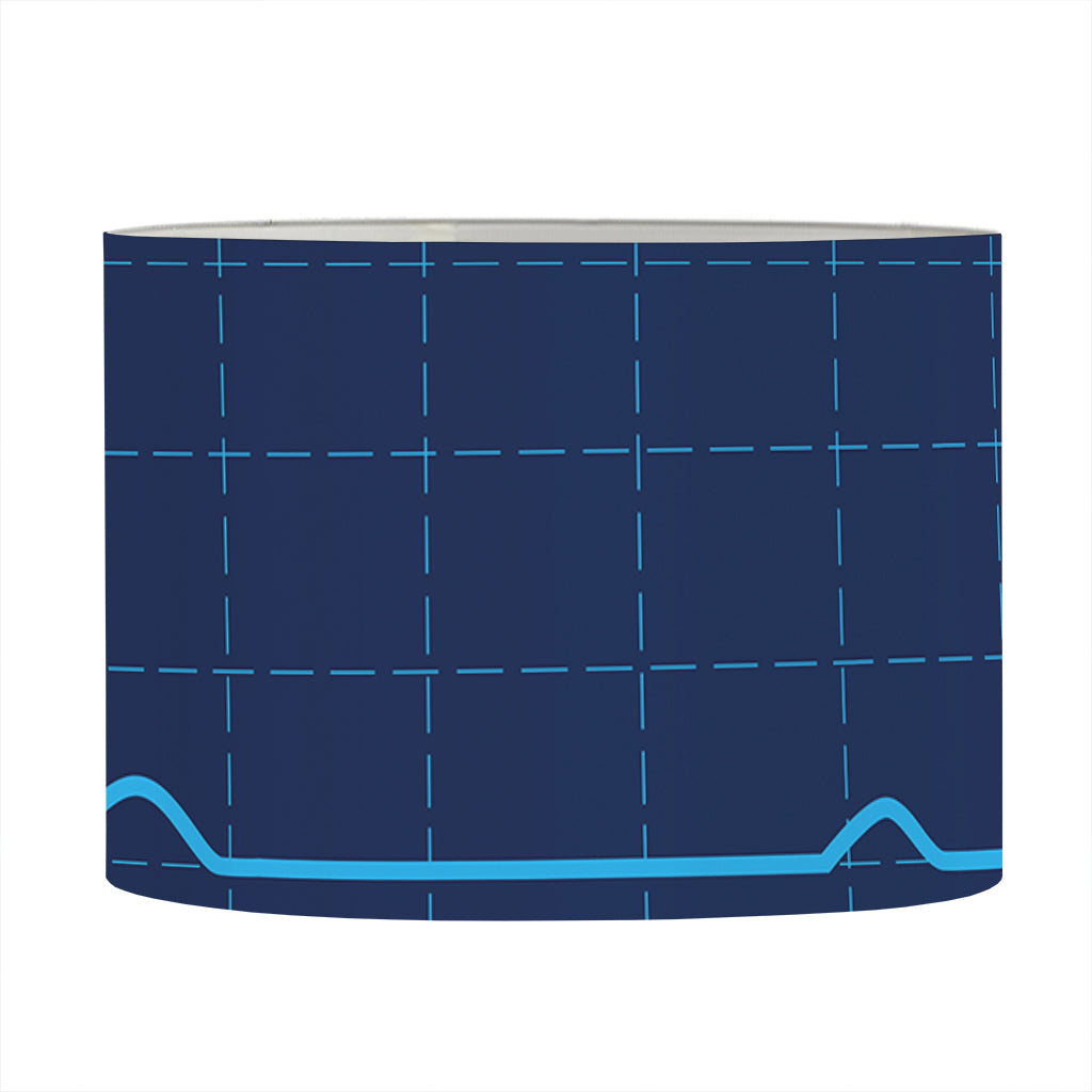 Heartbeat Electrocardiogram Print Drum Lamp Shade