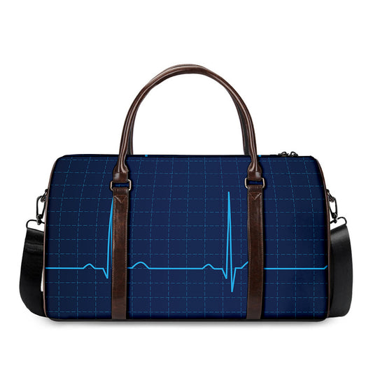 Heartbeat Electrocardiogram Print Duffle Bag
