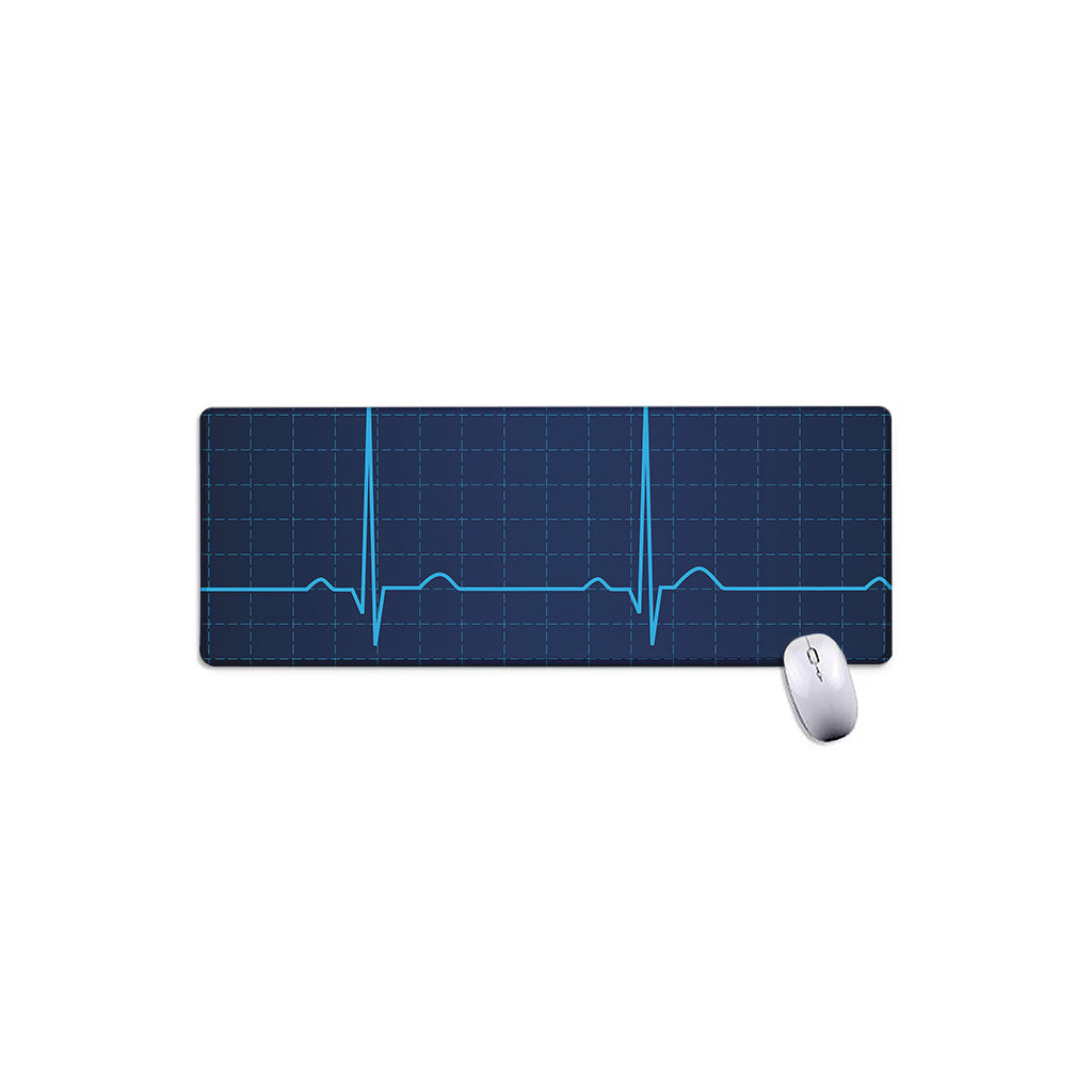 Heartbeat Electrocardiogram Print Extended Mouse Pad