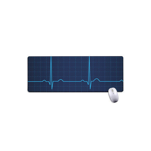 Heartbeat Electrocardiogram Print Extended Mouse Pad