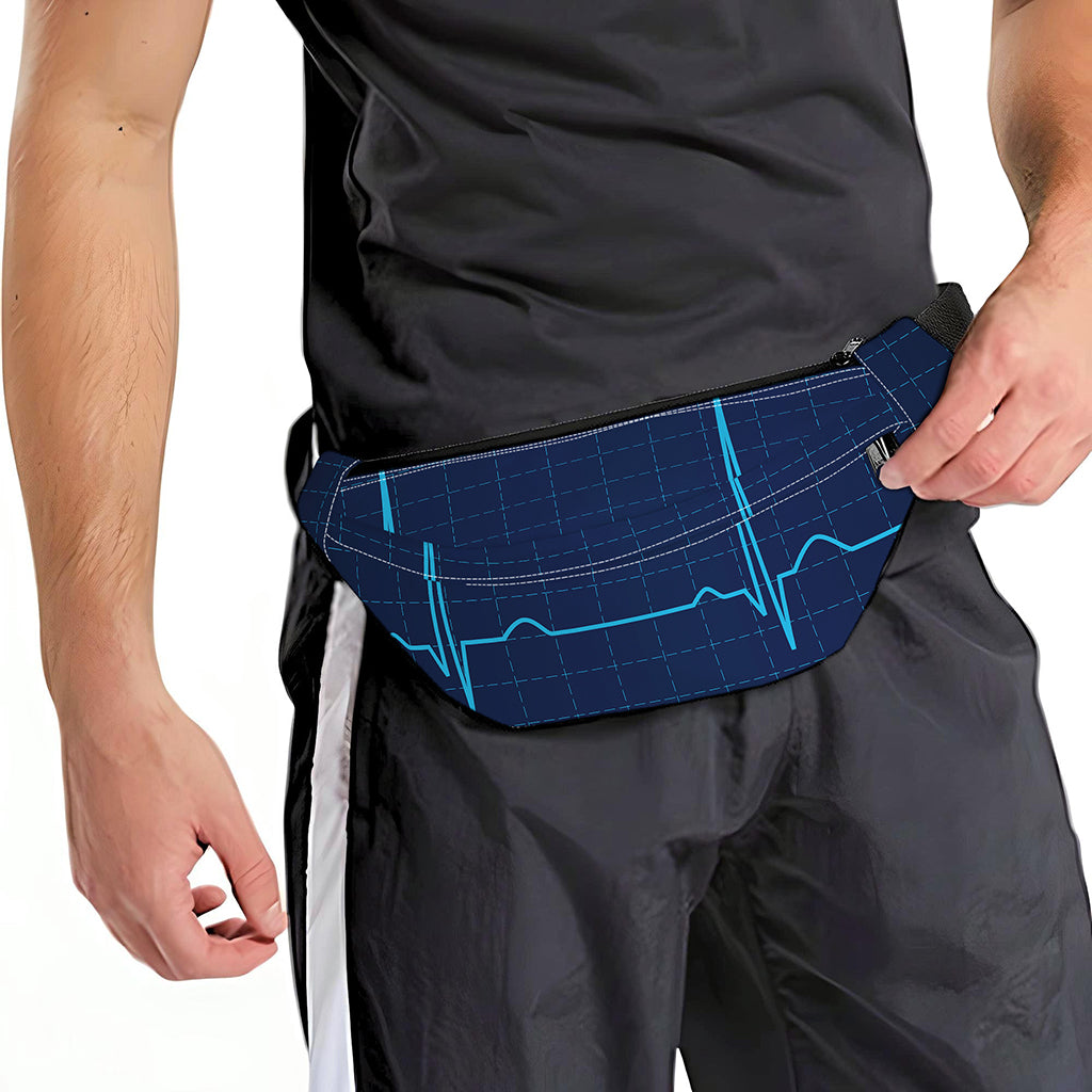 Heartbeat Electrocardiogram Print Fanny Pack