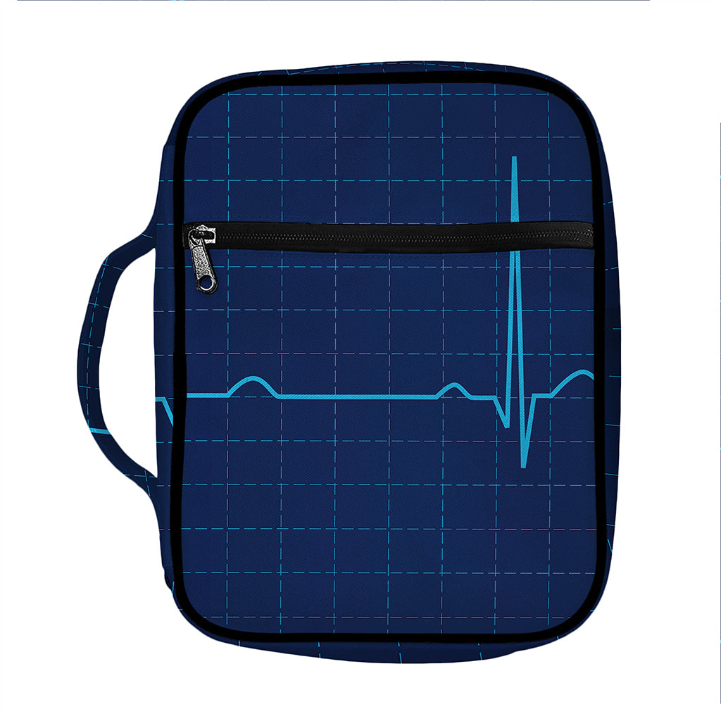 Heartbeat Electrocardiogram Print Front Pocket Bible Bag