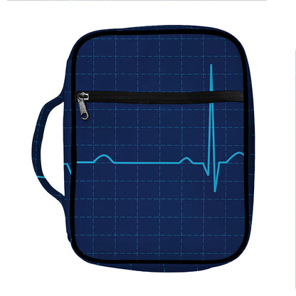 Heartbeat Electrocardiogram Print Front Pocket Bible Bag